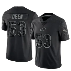 Men's Branson Deen Buffalo Bills No.53 Limited Reflective Jersey - Black