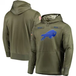 Men's Buffalo Bills No. 2018 Salute to Service Sideline Therma Performance Pullover Hoodie - Olive
