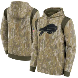 Men's Buffalo Bills No. 2021 Salute to Service Therma Performance Pullover Hoodie - Camo