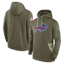Men's Buffalo Bills No. 2022 Salute to Service Therma Performance Pullover Hoodie - Olive