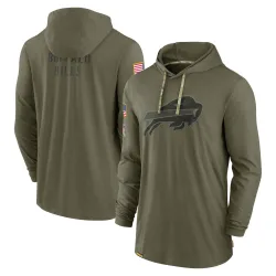 Men's Buffalo Bills No. 2022 Salute to Service Tonal Pullover Hoodie - Olive