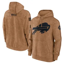Men's Buffalo Bills No. 2023 Salute to Service Club Pullover Hoodie - Brown
