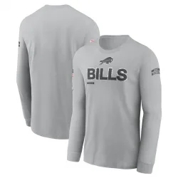Men's Buffalo Bills No. 2024 Salute To Service Long Sleeve T-Shirt - Gray