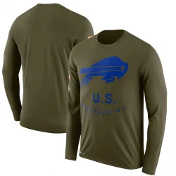 Men's Buffalo Bills No. Legend 2018 Salute to Service Sideline Performance Long Sleeve T-Shirt - Olive