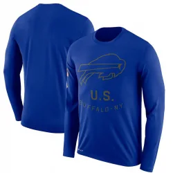 Men's Buffalo Bills No. Legend 2018 Salute to Service Sideline Performance Long Sleeve T-Shirt - Royal