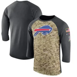 Men's Buffalo Bills No. Legend Salute to Service 2017 Sideline Performance Three-Quarter Sleeve T-Shirt - Camo/Anthracite