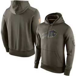Men's Buffalo Bills No. Salute to Service KO Performance Hoodie - Olive