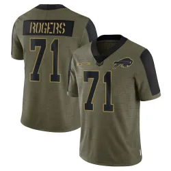 Men's Casey Rogers Buffalo Bills No.71 Limited 2021 Salute To Service Jersey - Olive