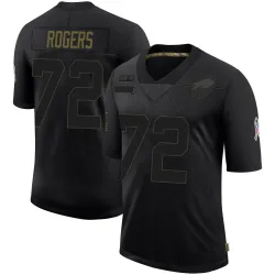 Men's Casey Rogers Buffalo Bills No.72 Limited 2020 Salute To Service Jersey - Black