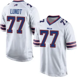 Men's Chase Lundt Buffalo Bills No.77 Game Jersey - White