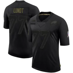 Men's Chase Lundt Buffalo Bills No.77 Limited 2020 Salute To Service Jersey - Black