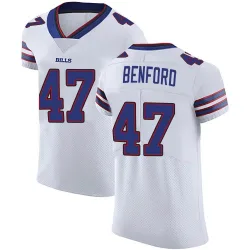 Men's Christian Benford Buffalo Bills No.47 Elite Vapor Untouchable Jersey - White