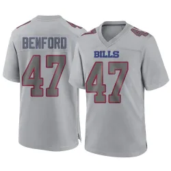 Men's Christian Benford Buffalo Bills No.47 Game Atmosphere Fashion Jersey - Gray