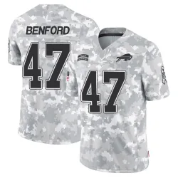 Men's Christian Benford Buffalo Bills No.47 Limited 2024 Salute to Service Jersey - Arctic Camo