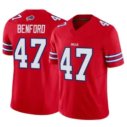 Men's Christian Benford Buffalo Bills No.47 Limited Vapor F.U.S.E. Jersey - Red