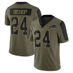 Men's Cole Bishop Buffalo Bills No.24 Limited 2021 Salute To Service Jersey - Olive