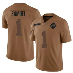 Men's Curtis Samuel Buffalo Bills No.1 Limited 2023 Salute To Service Jersey - Brown
