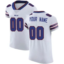 Men's Custom Buffalo Bills No.00 Elite Vapor Untouchable Jersey - White