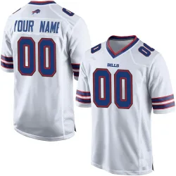 Men's Custom Buffalo Bills No.00 Game Jersey - White