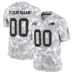Men's Custom Buffalo Bills No.00 Limited 2024 Salute to Service Jersey - Arctic Camo