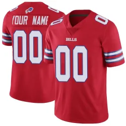 Men's Custom Buffalo Bills No.00 Limited Color Rush Vapor Untouchable Jersey - Red