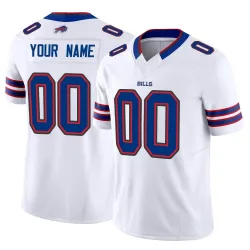 Men's Custom Buffalo Bills No.00 Limited Vapor F.U.S.E. Jersey - White