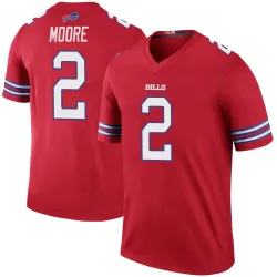 Men's DJ Moore Buffalo Bills No.2 Legend Color Rush Jersey - Red
