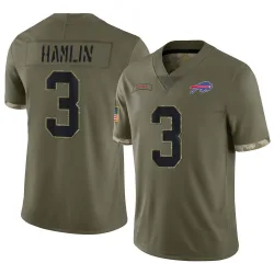Men's Damar Hamlin Buffalo Bills No.3 Limited 2022 Salute To Service Jersey - Olive