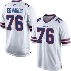 Men's David Edwards Buffalo Bills No.76 Game Jersey - White