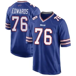 Men's David Edwards Buffalo Bills No.76 Game Team Color Jersey - Royal Blue