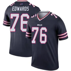 Men's David Edwards Buffalo Bills No.76 Legend Inverted Jersey - Navy