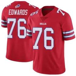 Men's David Edwards Buffalo Bills No.76 Limited Color Rush Vapor Untouchable Jersey - Red