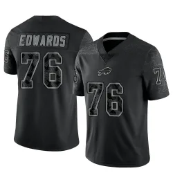 Men's David Edwards Buffalo Bills No.76 Limited Reflective Jersey - Black
