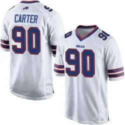 Men's DeWayne Carter Buffalo Bills No.90 Game Jersey - White