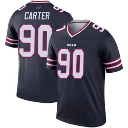 Men's DeWayne Carter Buffalo Bills No.90 Legend Inverted Jersey - Navy