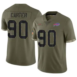 Men's DeWayne Carter Buffalo Bills No.90 Limited 2022 Salute To Service Jersey - Olive