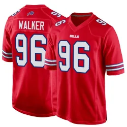 Men's Deone Walker Buffalo Bills No.96 Game Alternate Jersey - Red