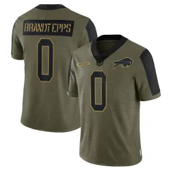 Men's Devin Brandt-Epps Buffalo Bills No.0 Limited 2021 Salute To Service Jersey - Olive