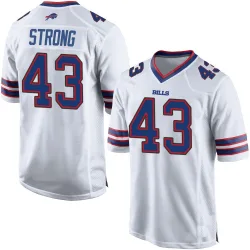 Men's Dorian Strong Buffalo Bills No.43 Game Jersey - White