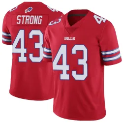 Men's Dorian Strong Buffalo Bills No.43 Limited Color Rush Vapor Untouchable Jersey - Red
