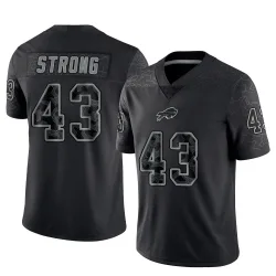 Men's Dorian Strong Buffalo Bills No.43 Limited Reflective Jersey - Black