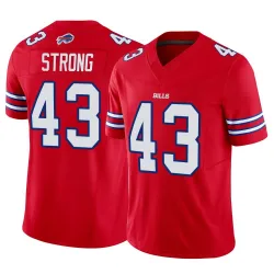 Men's Dorian Strong Buffalo Bills No.43 Limited Vapor F.U.S.E. Jersey - Red