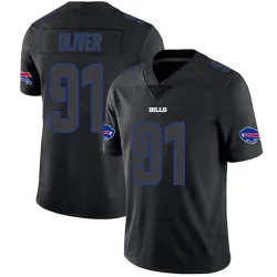 Men's Ed Oliver Buffalo Bills No.91 Limited Jersey - Black Impact