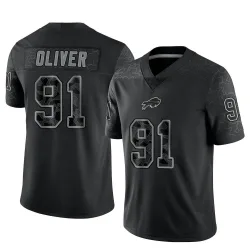 Men's Ed Oliver Buffalo Bills No.91 Limited Reflective Jersey - Black