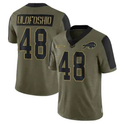 Men's Edefuan Ulofoshio Buffalo Bills No.48 Limited 2021 Salute To Service Jersey - Olive