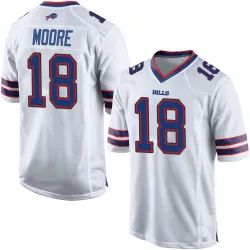 Men's Elijah Moore Buffalo Bills No.18 Game Jersey - White