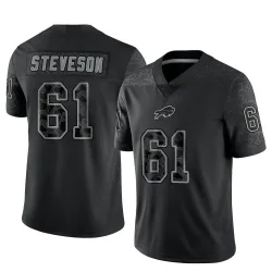 Men's Gable Steveson Buffalo Bills No.61 Limited Reflective Jersey - Black