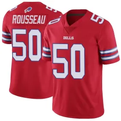 Men's Greg Rousseau Buffalo Bills No.50 Limited Color Rush Vapor Untouchable Jersey - Red