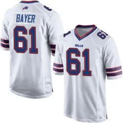 Men's Jacob Bayer Buffalo Bills No.61 Game Jersey - White
