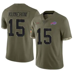 Men's Jake Kumerow Buffalo Bills No.15 Limited 2022 Salute To Service Jersey - Olive